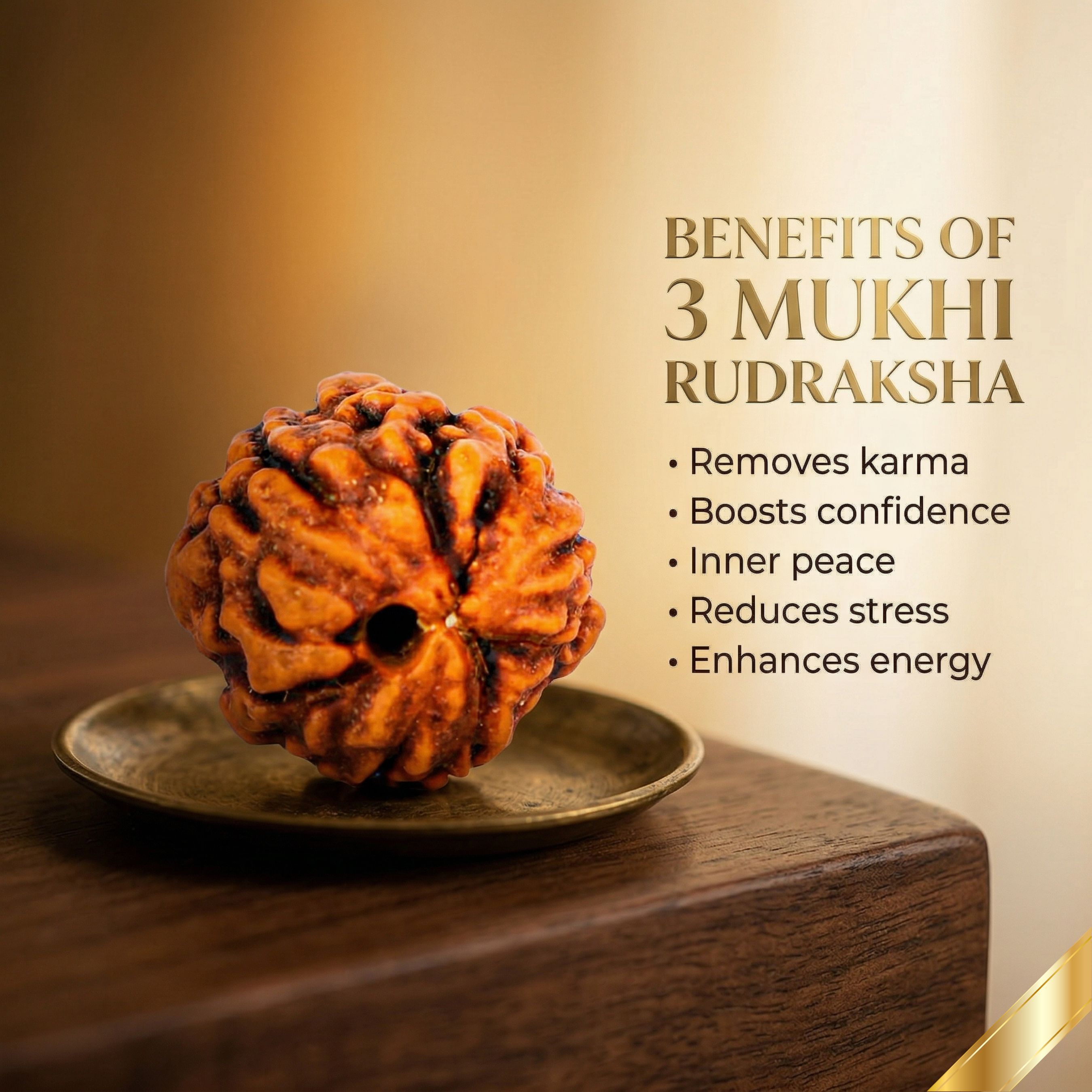 Natural 3 Mukhi Rudraksha (Nepali)