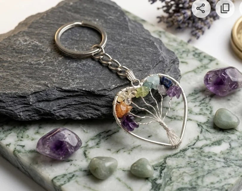 7 Chakra Heart Key Chain