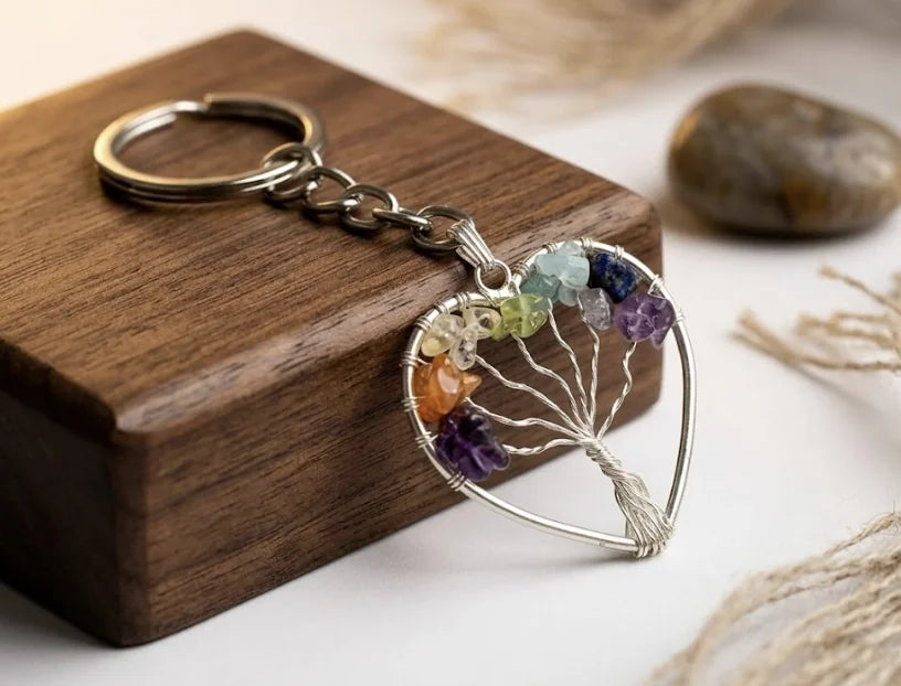 7 Chakra Heart Key Chain