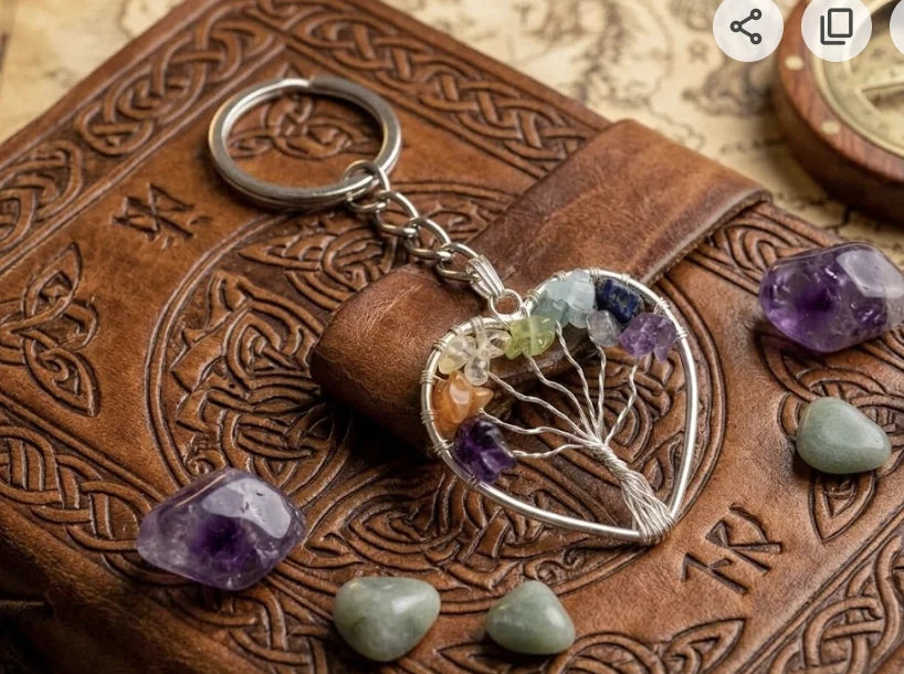 7 Chakra Heart Key Chain